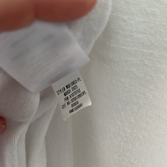 Flutter Sleeve White Knit Blouse by Market & Spruce - Picture 7 of 9